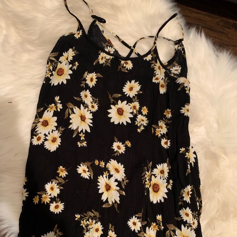 Black comfy flower dress